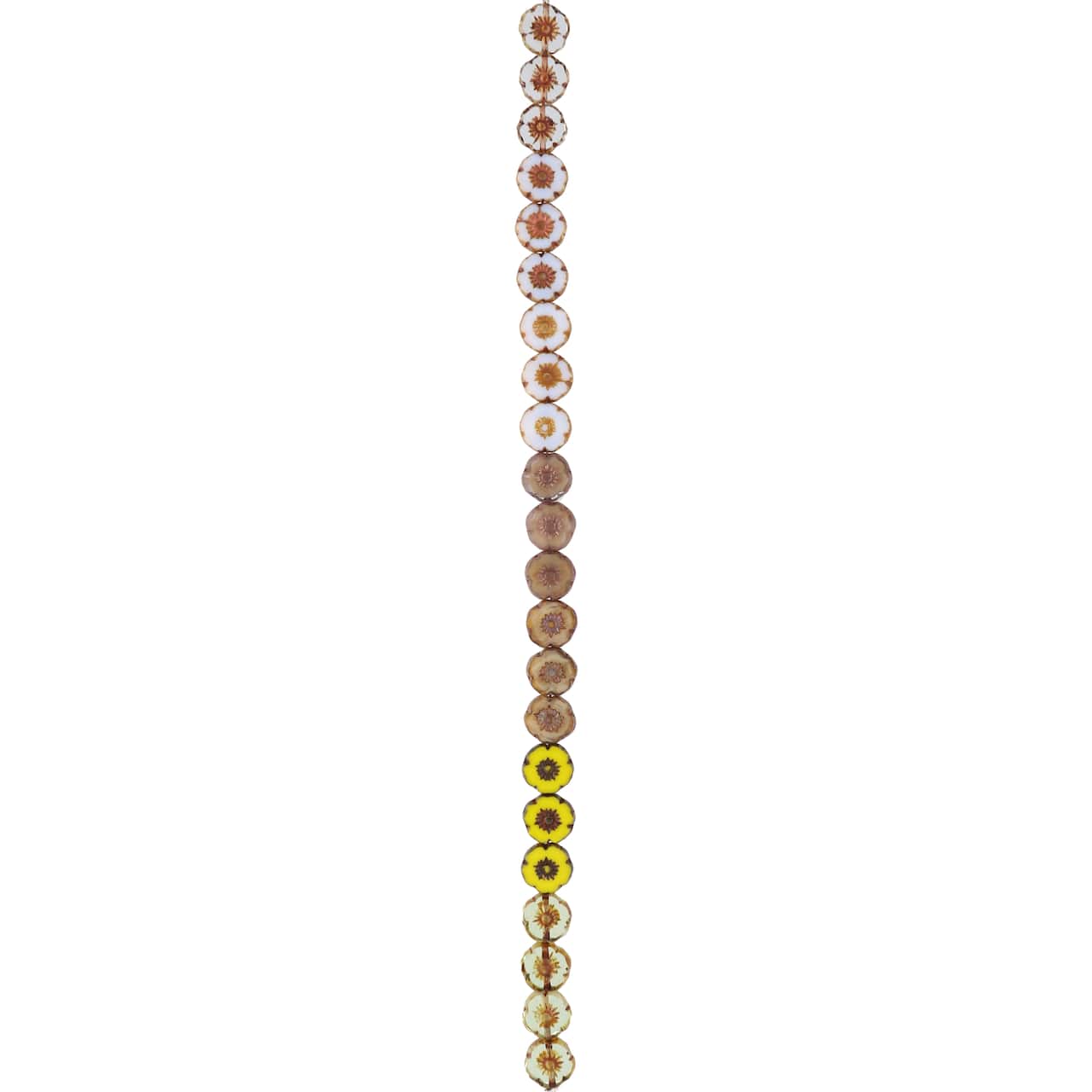 6 Packs: 22 ct. (132 total) Hibiscus Fall Czech Glass Flower Beads, 8.6mm by Bead Landing™